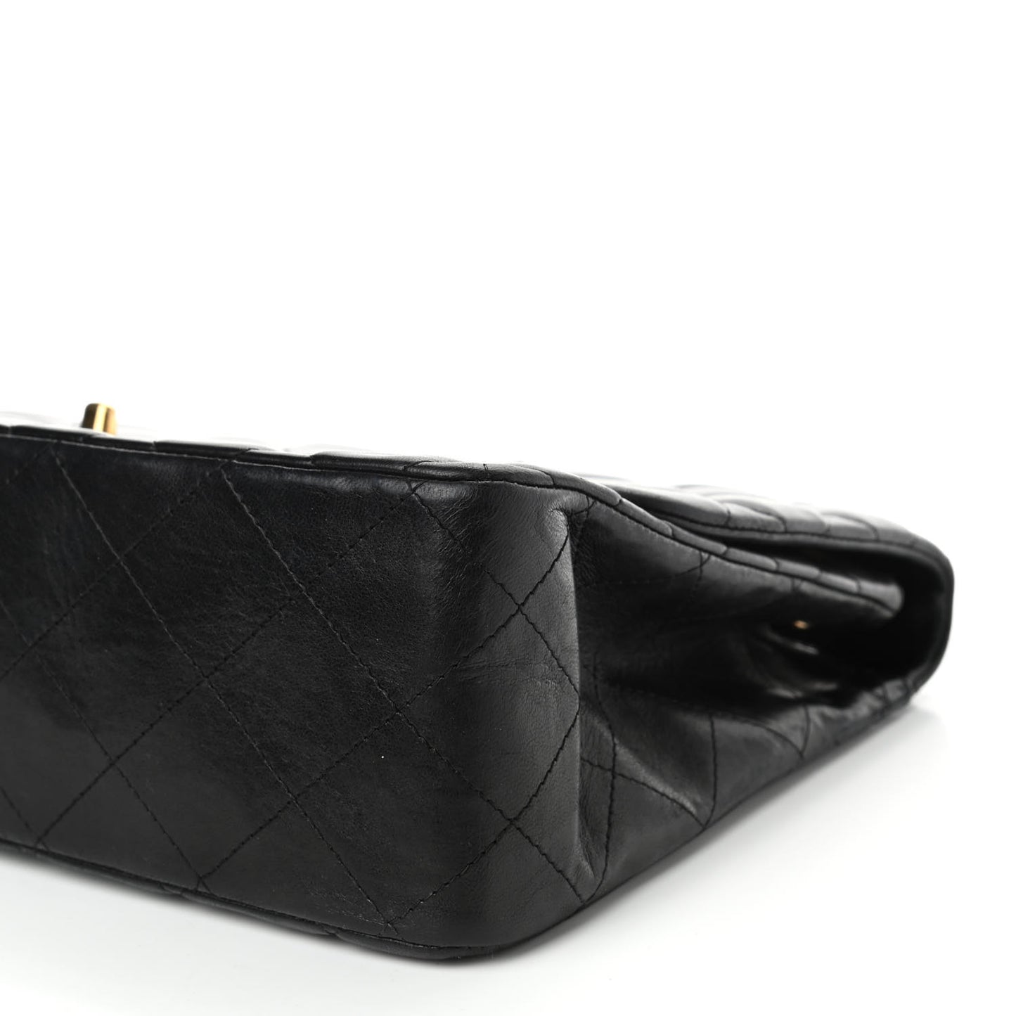 Lambskin Quilted Jumbo Double Flap Black