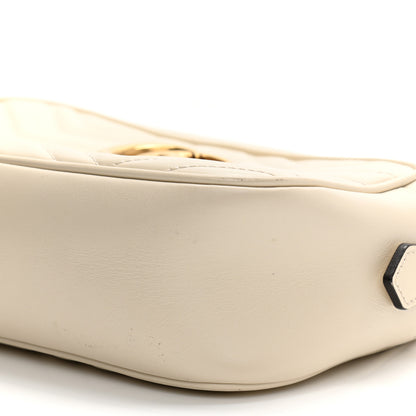 Gucci Calfskin Matelasse Small GG Marmont Chain Shoulder Bag White 10 of 12