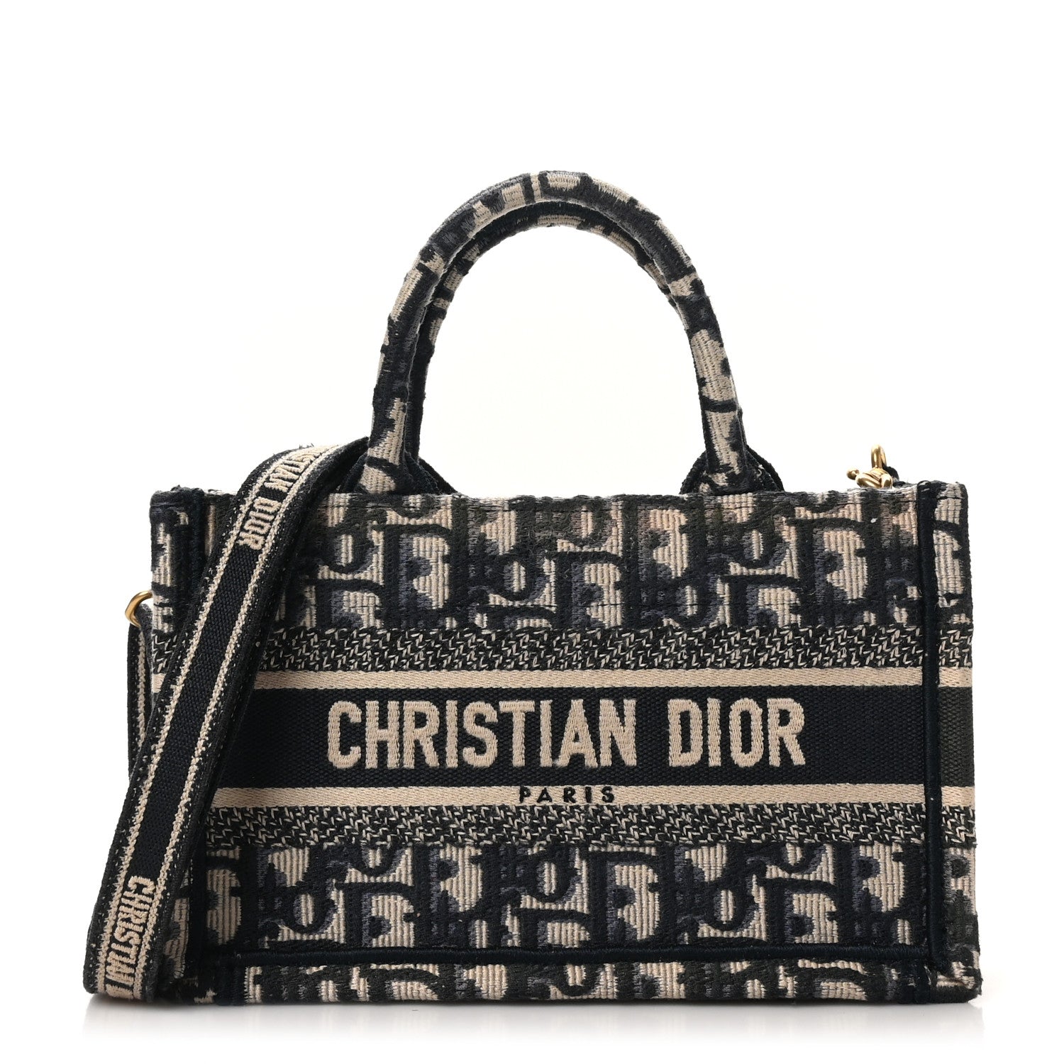 Christian Dior Oblique Mini Book Tote With Strap Blue Multicolor 1 of 10