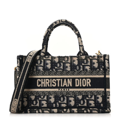 Christian Dior Oblique Mini Book Tote With Strap Blue Multicolor 1 of 10