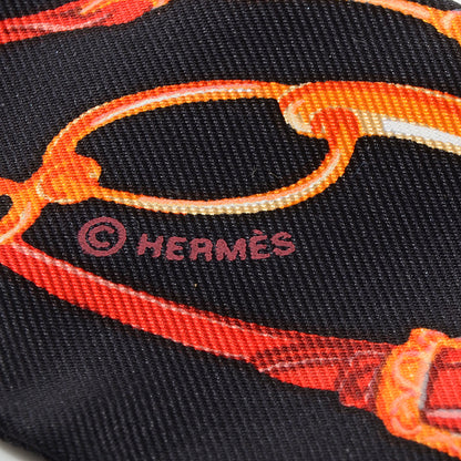 Hermes Silk Brides De Gala Twilly Noir Rouge Orange Vif 4 of 6