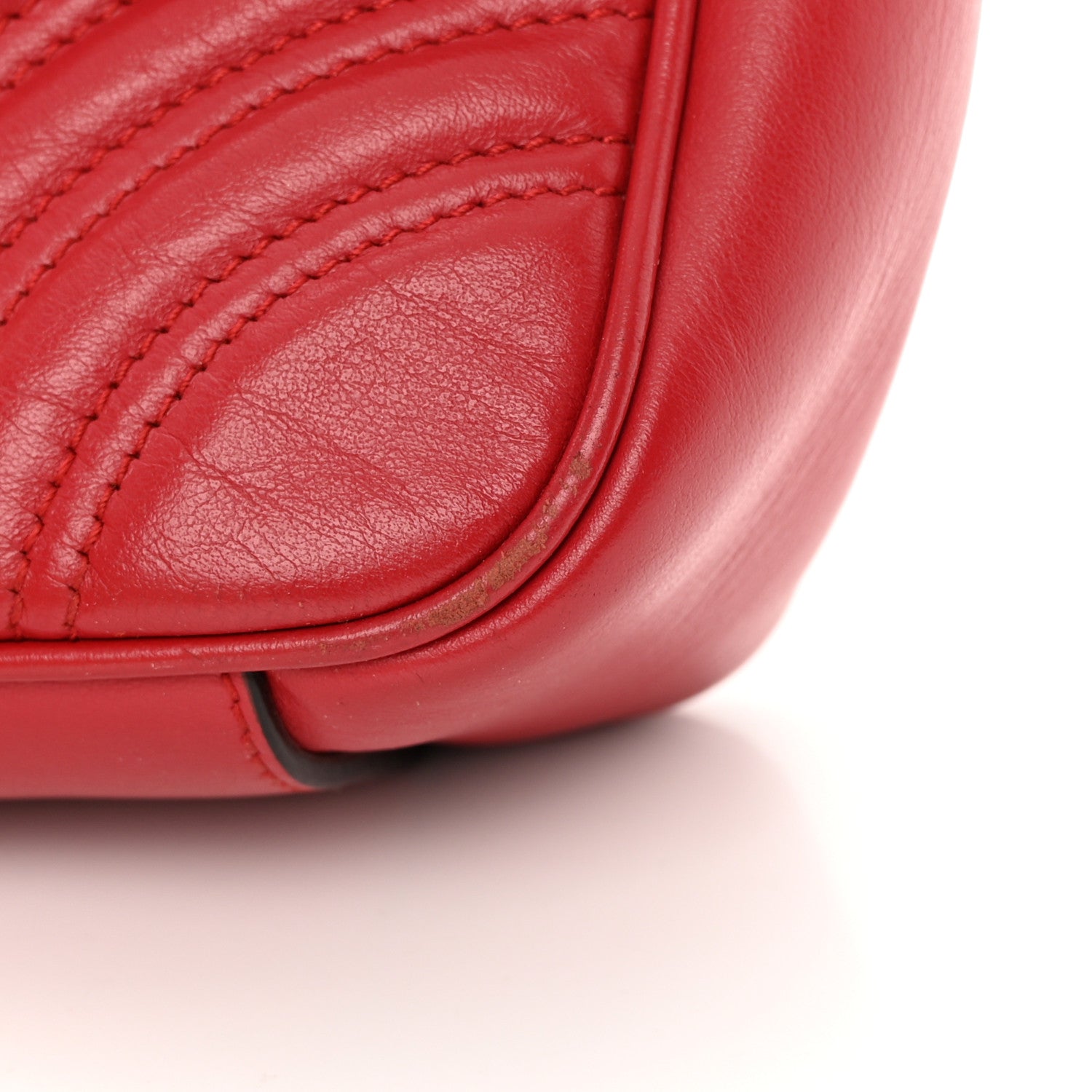 Gucci Calfskin Matelasse Small GG Marmont Shoulder Bag Hibiscus Red 14 of 16