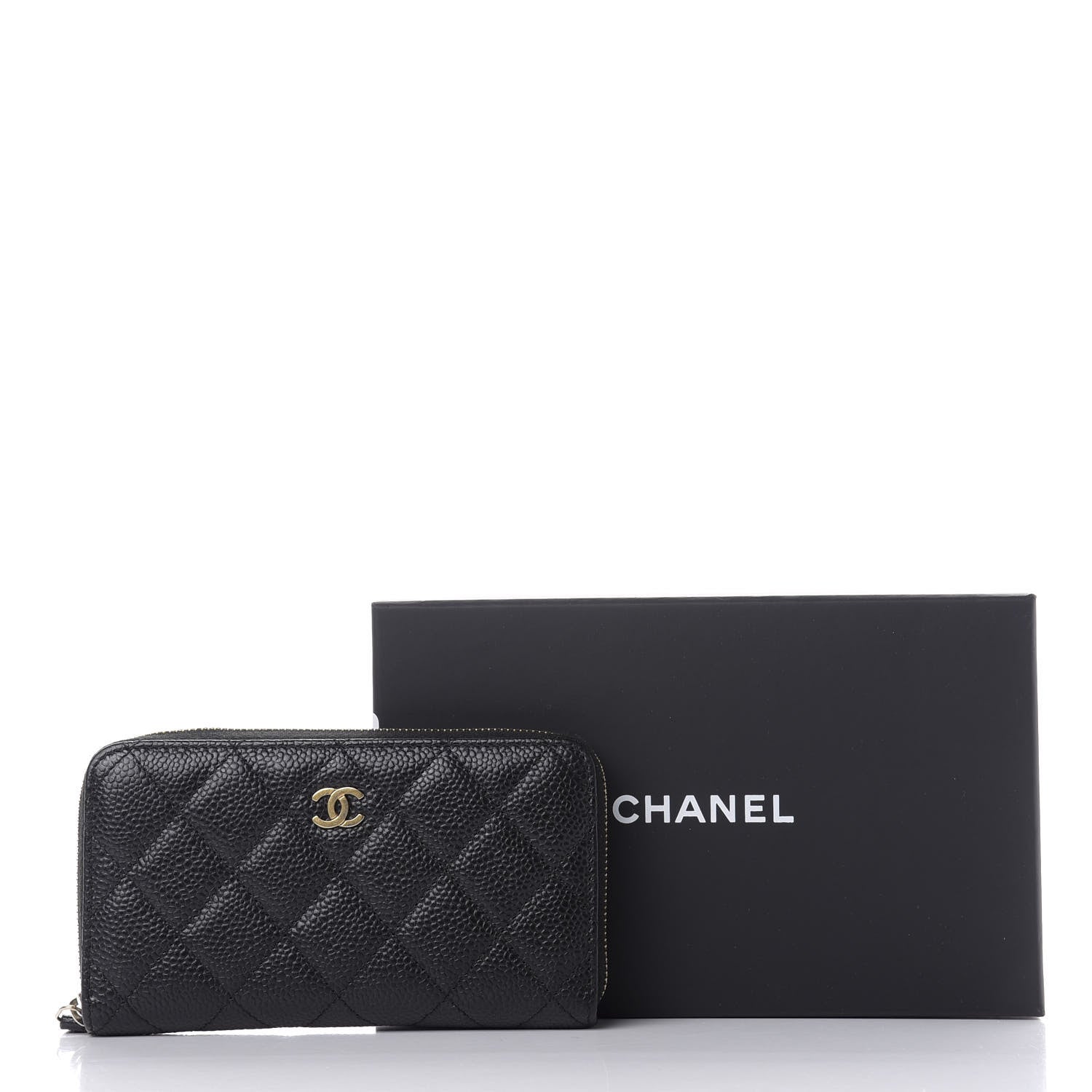 Chanel Caviar Quilted Medium Zip Around Wallet Black 10 of 10