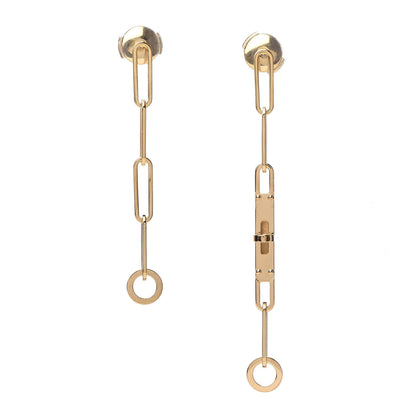 Hermes 18K Yellow Gold TPM Kelly Chaine Earrings 1 of 6