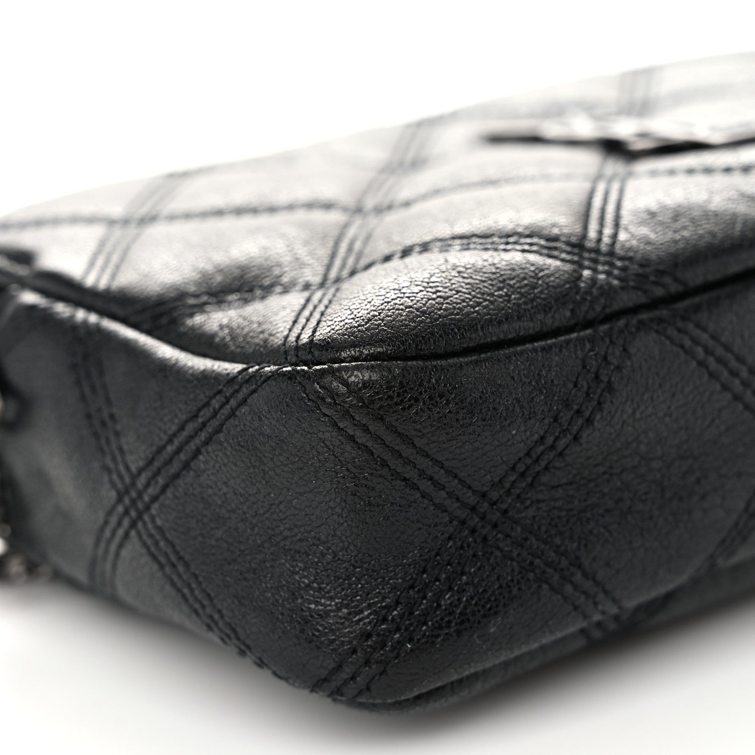 Saint Laurent Grained Lambskin Quilted Mini Becky Double Zip Bag Black 9 of 12