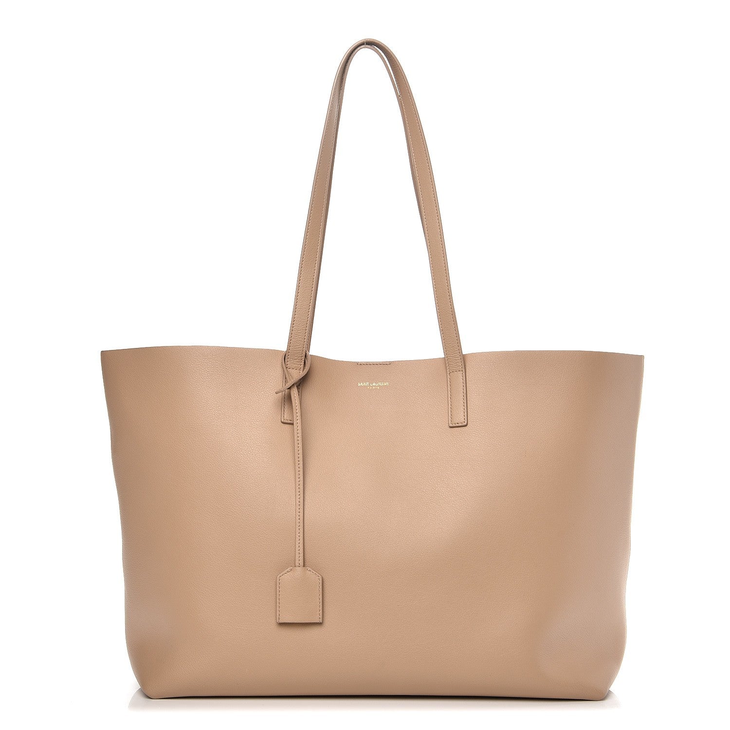 Saint Laurent Calfskin Large Shopping Tote Dark Beige 1 of 13