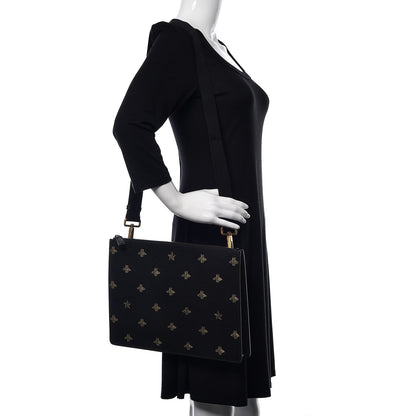 Gucci Grained Calfskin Bee Star Messenger Black 2 of 11