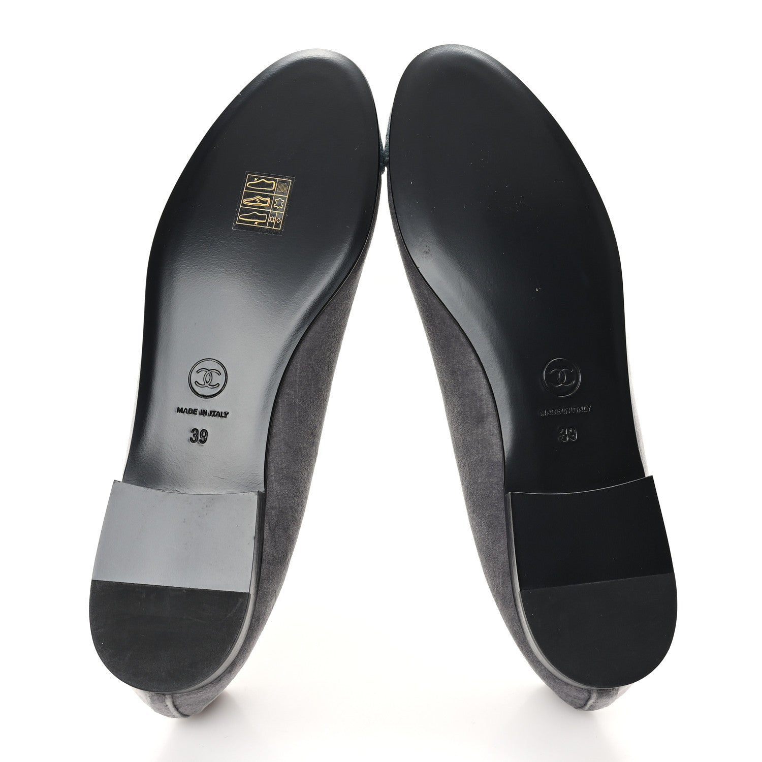 Chanel Velvet Cap Toe Ballerina Flats 39 Grey Green 6 of 9