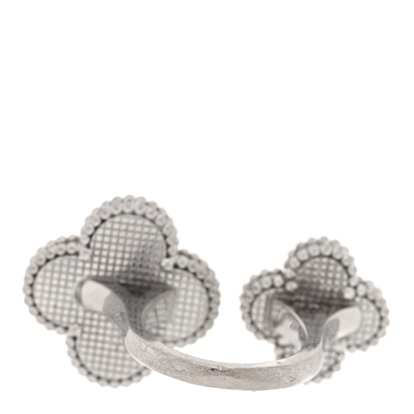 18K White Gold Mother of Pearl Magic Alhambra Between the Finger Ring 48 4.5