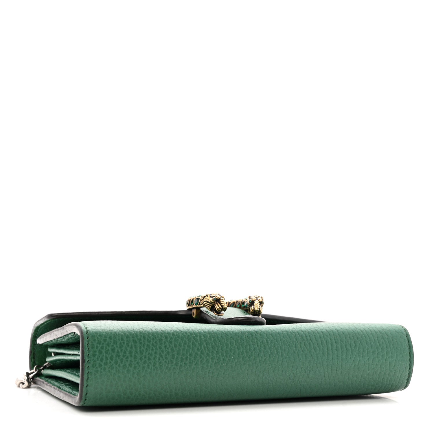 Gucci Calfskin Mini Dionysus Chain Wallet Emerald 4 of 14