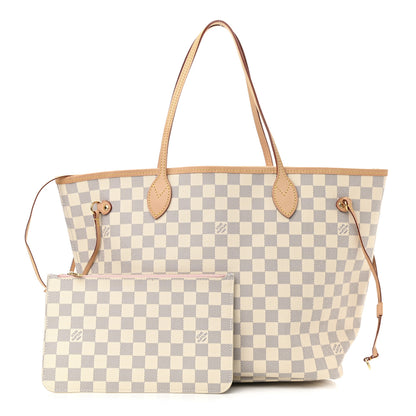 Louis Vuitton Damier Azur Neo Neverfull MM Rose Ballerine 1 of 12