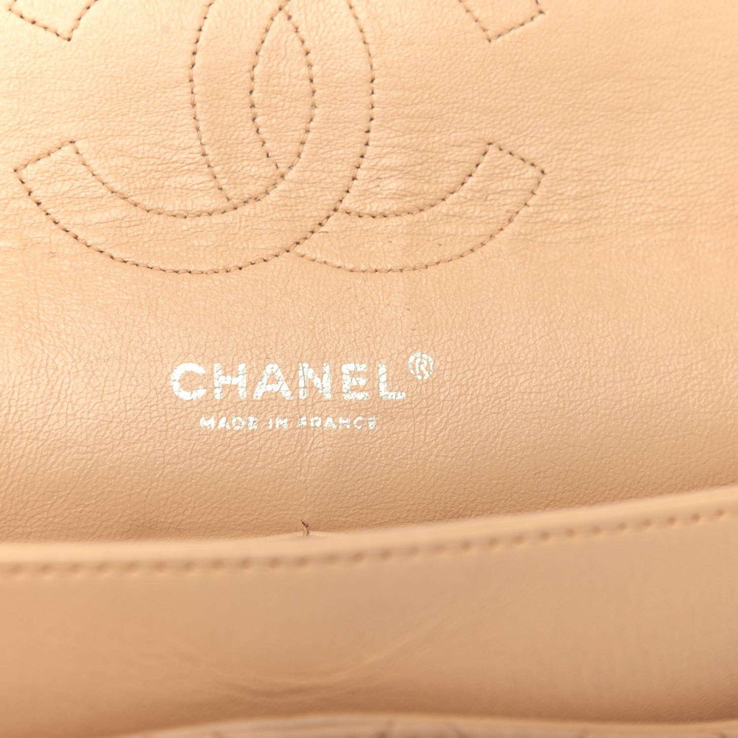 Chanel Lambskin Quilted Medium Double Flap Beige 6 of 9