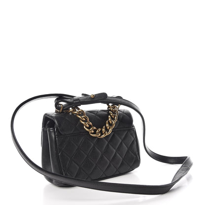 Chanel Shiny Sheepskin Quilted Mini Trapezio Flap Black 3 of 9