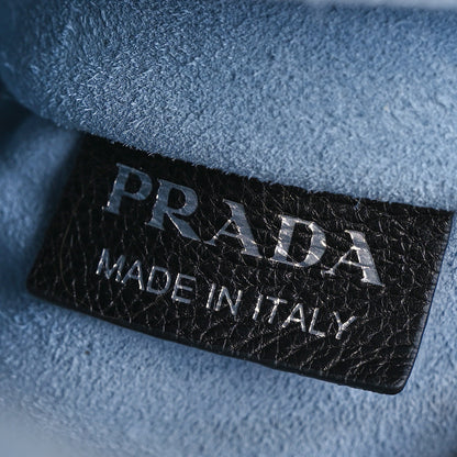 Prada Glace Calf Etiquette Flap Black Astrale 7 of 15