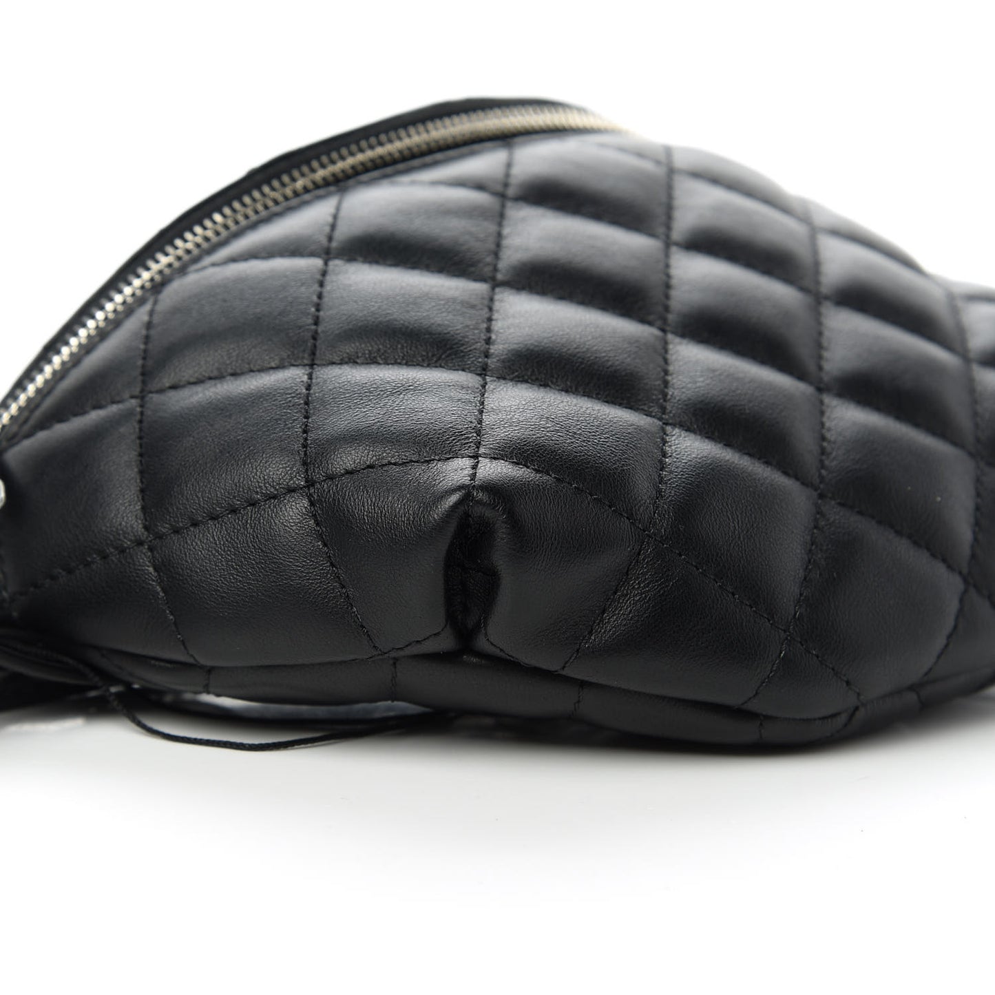 Calfskin Quilted Waist Belt Bag Black