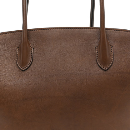 The Row Polished Saddle Calfskin Marlo 14 Deep Brown 7 of 10