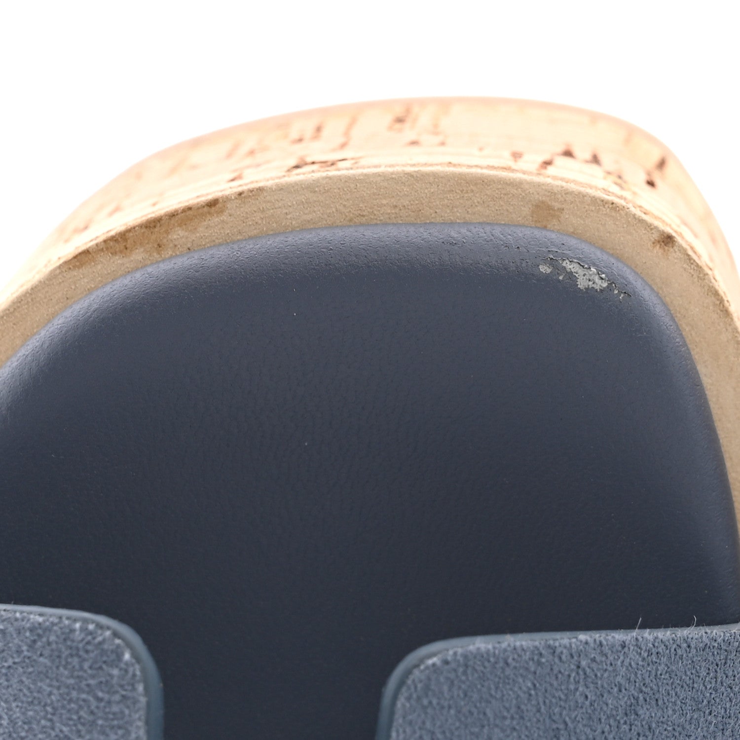 Hermes Suede Goatskin Cork Eze 30 Sandals 35 Bleu Grignon 10 of 12