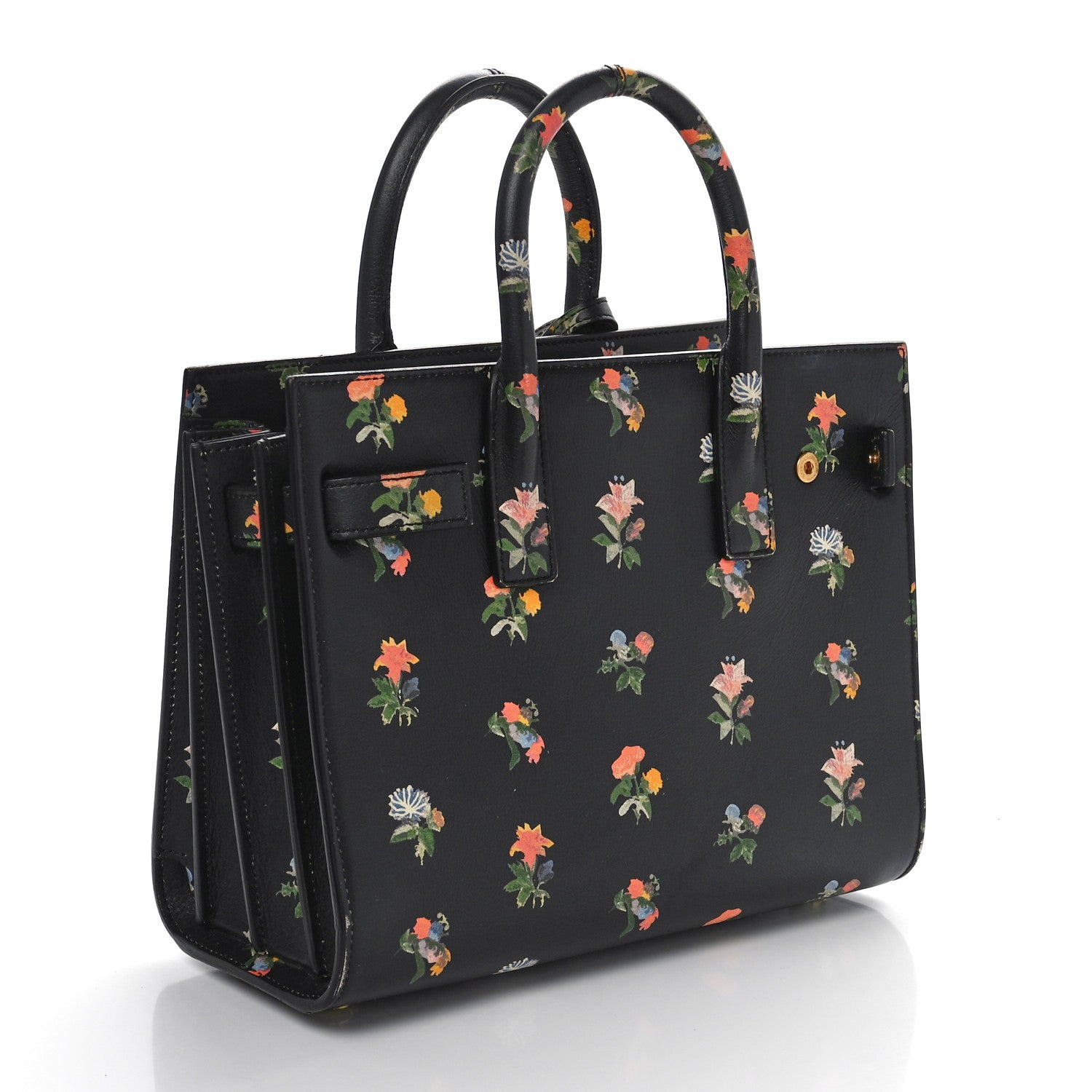 Saint Laurent Calfskin Prairie Printed Nano Sac De Jour Black 2 of 9