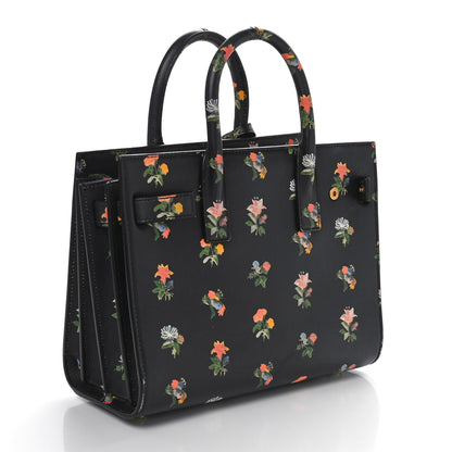 Saint Laurent Calfskin Prairie Printed Nano Sac De Jour Black 2 of 9