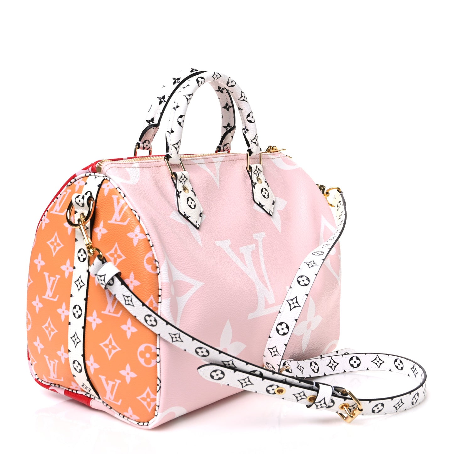 Monogram Giant Speedy Bandouliere 30 Rouge