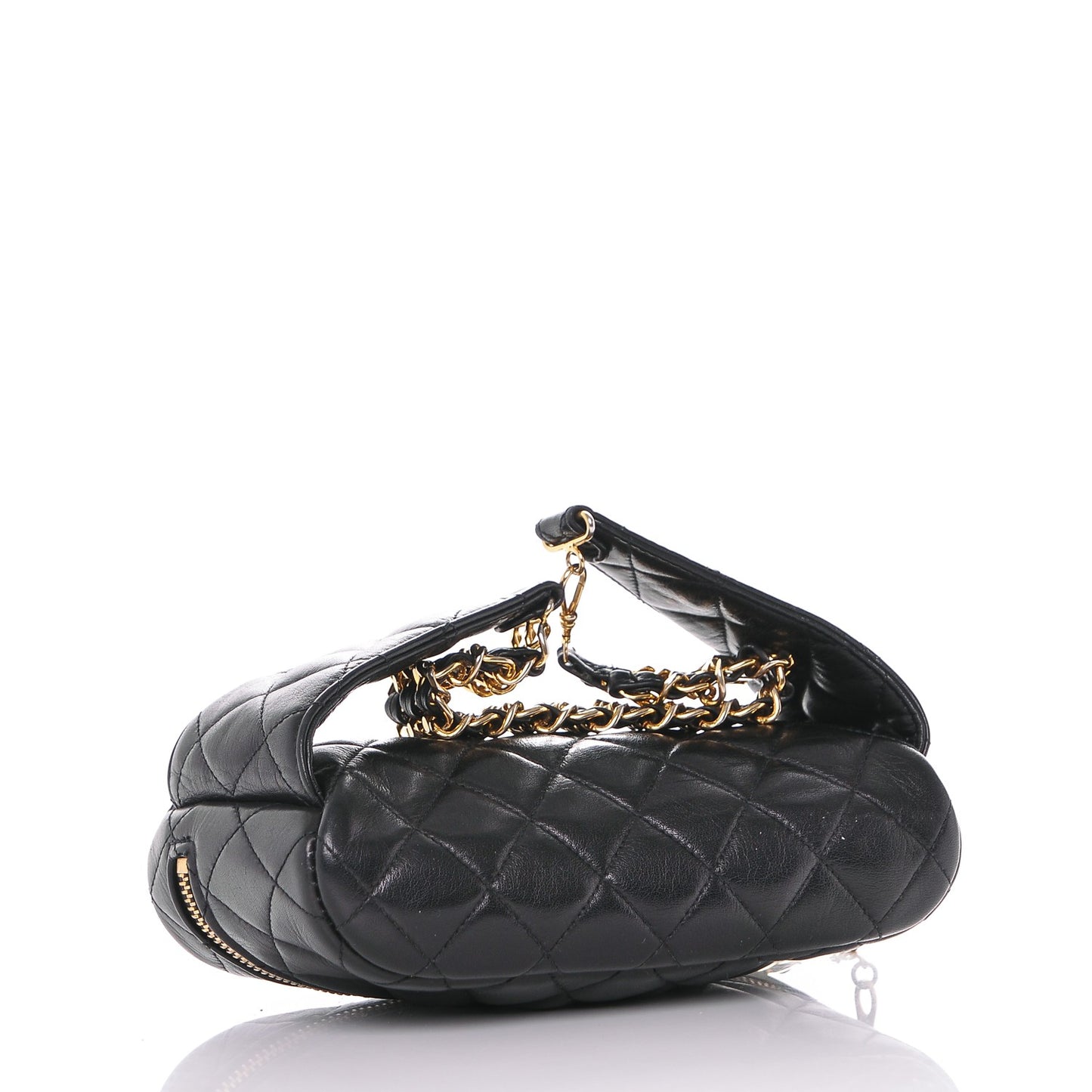 Lambskin Quilted Belt Bag Black