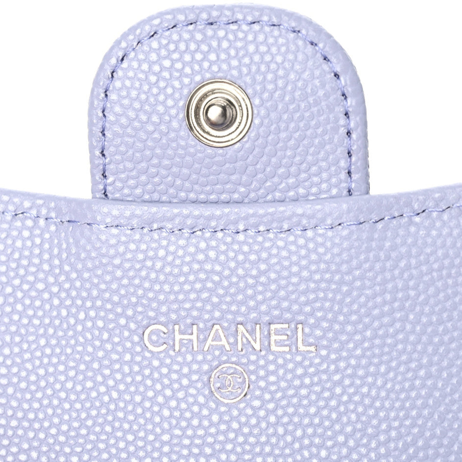 Chanel Caviar Quilted Flap Card Holder Wallet Light Purple 7 of 9