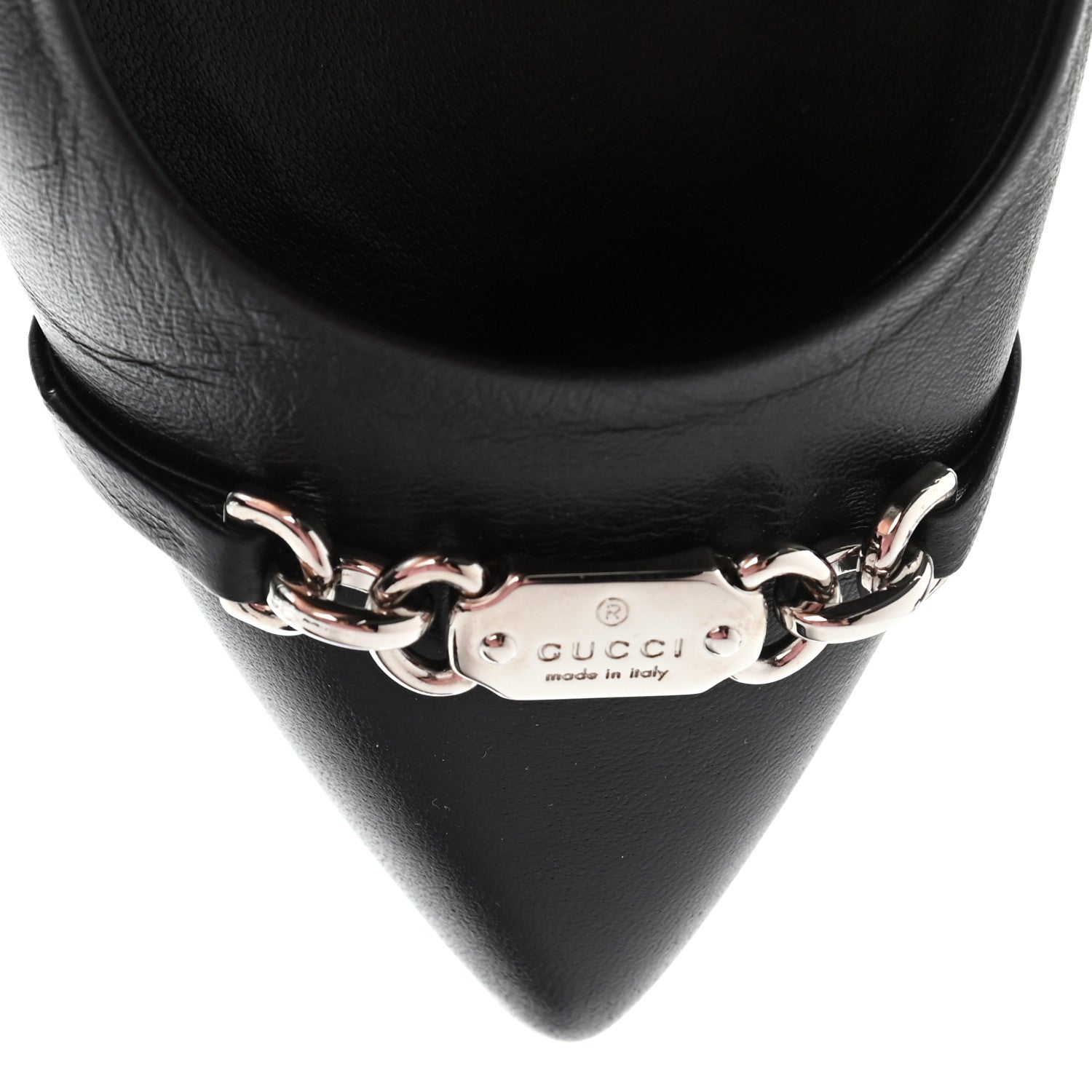 Gucci Nappa Moorea Molaita Mid Heel Pumps 37.5 Black 10 of 14