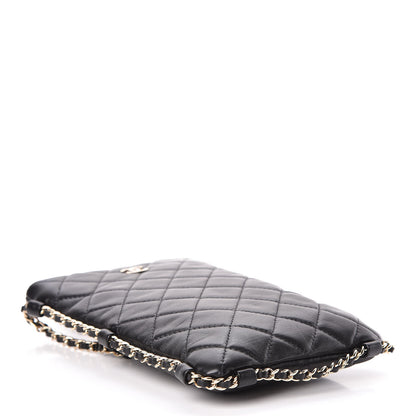 Chanel Lambskin Quilted Chain Around Phone Holder Black 4 of 11