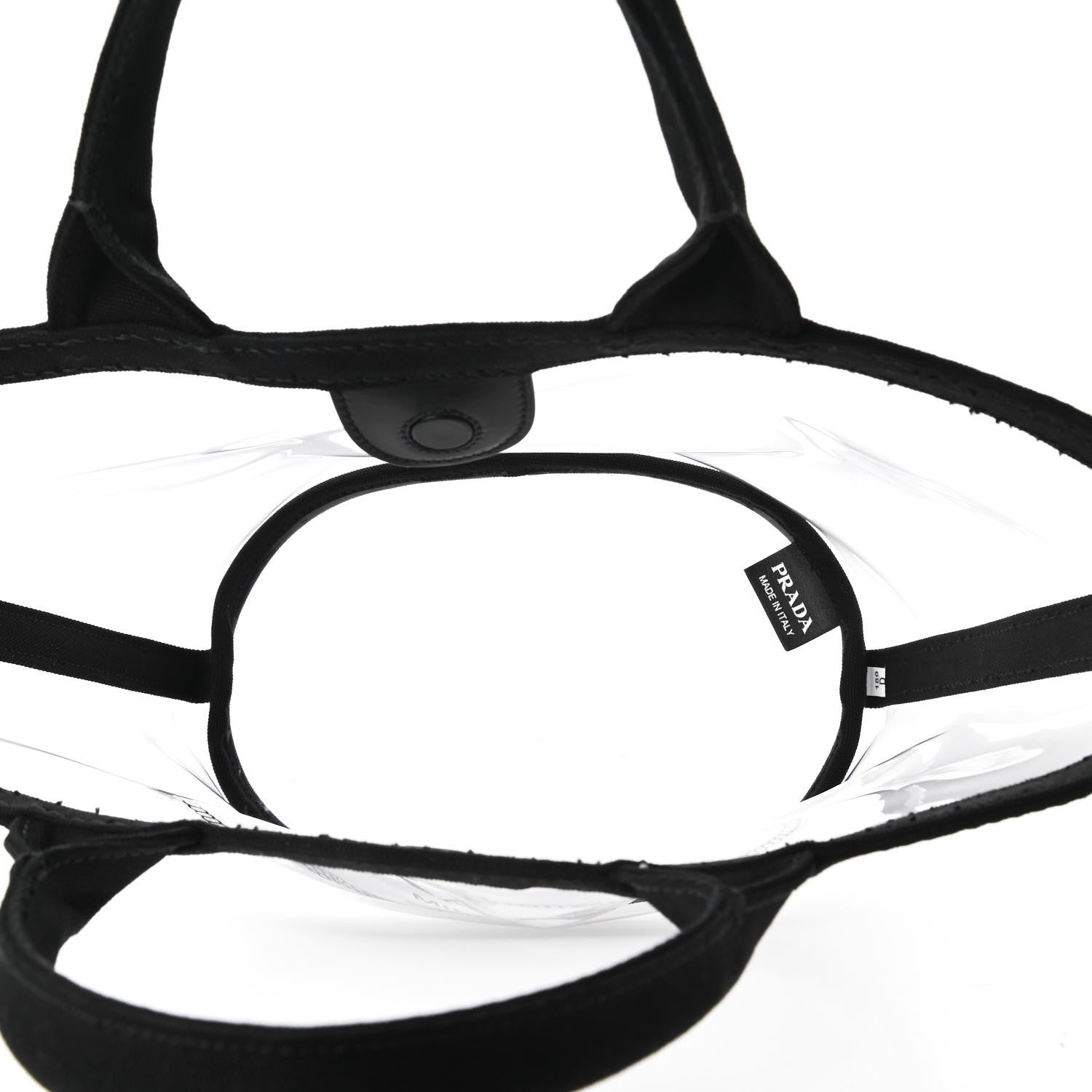 Prada Plexiglass Canapa Small Shopper Tote Black 5 of 10