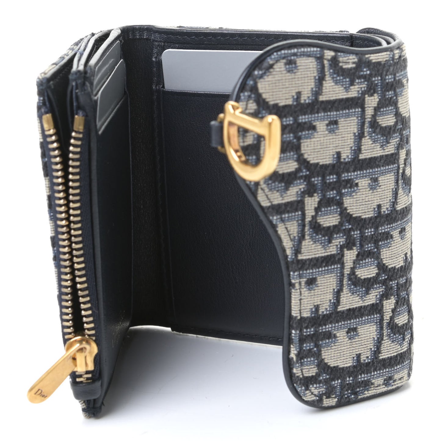 Oblique Saddle Lotus Wallet Blue