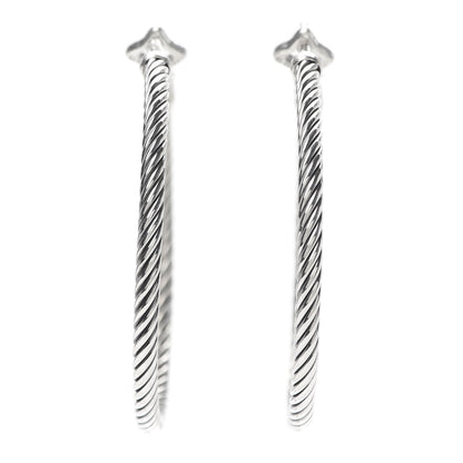 David Yurman Sterling Silver Medium Cable Classics Hoop Earrings 1 of 5