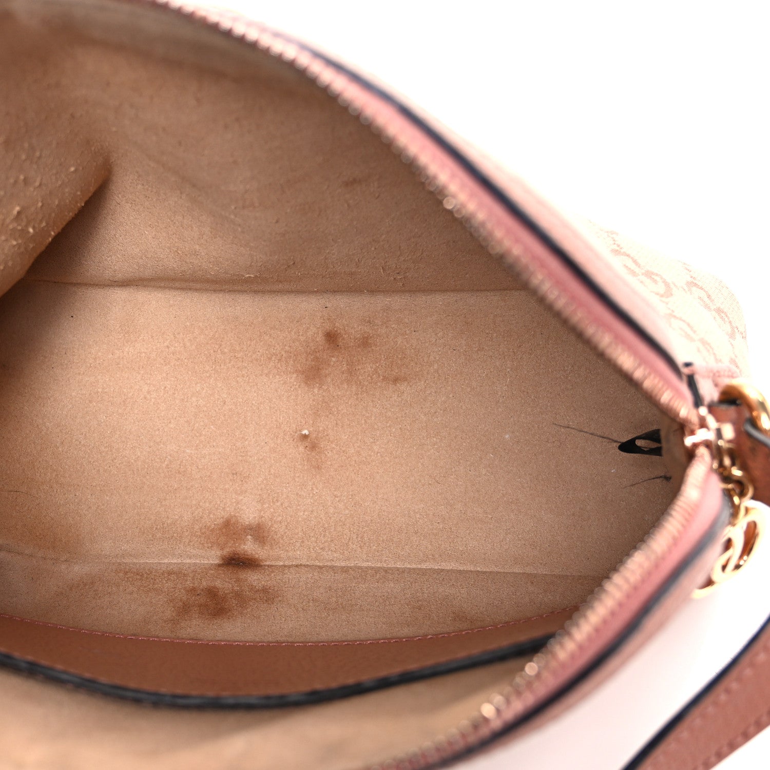 Gucci Monogram Textured Dollar Calfskin Small Ophidia Dome Shoulder Bag Cloche Rose Pink 5 of 12