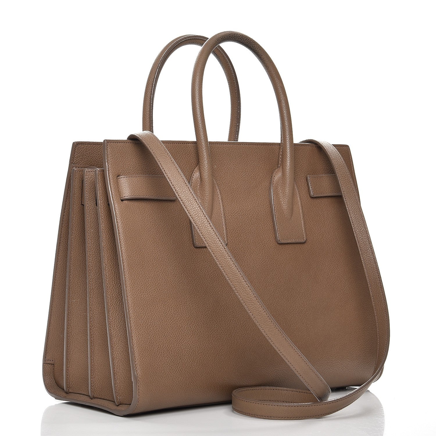 Saint Laurent Grained Calfskin Small Sac De Jour Dark Beige 4 of 19