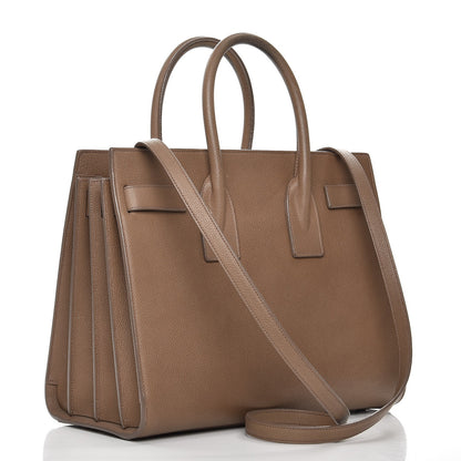 Saint Laurent Grained Calfskin Small Sac De Jour Dark Beige 4 of 19