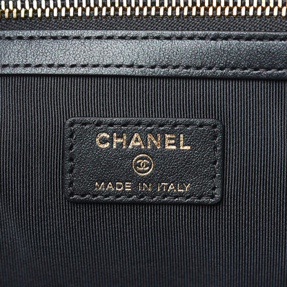 Chanel Iridescent Caviar Medium Night by the C Pouch Clutch Black 6 of 8
