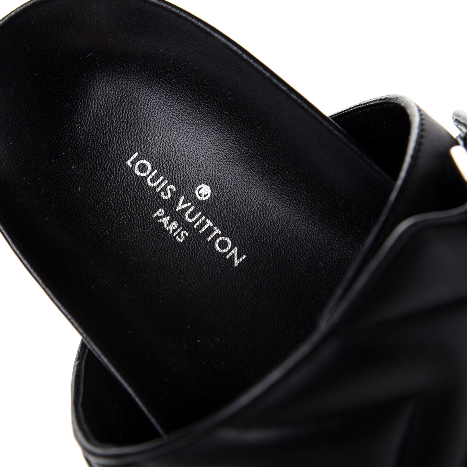 Louis Vuitton Calfskin New Wave Bom Dia Mule Sandals Black 38 8 of 10