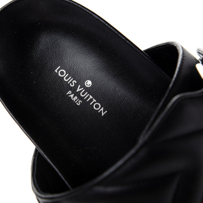 Louis Vuitton Calfskin New Wave Bom Dia Mule Sandals Black 38 8 of 10