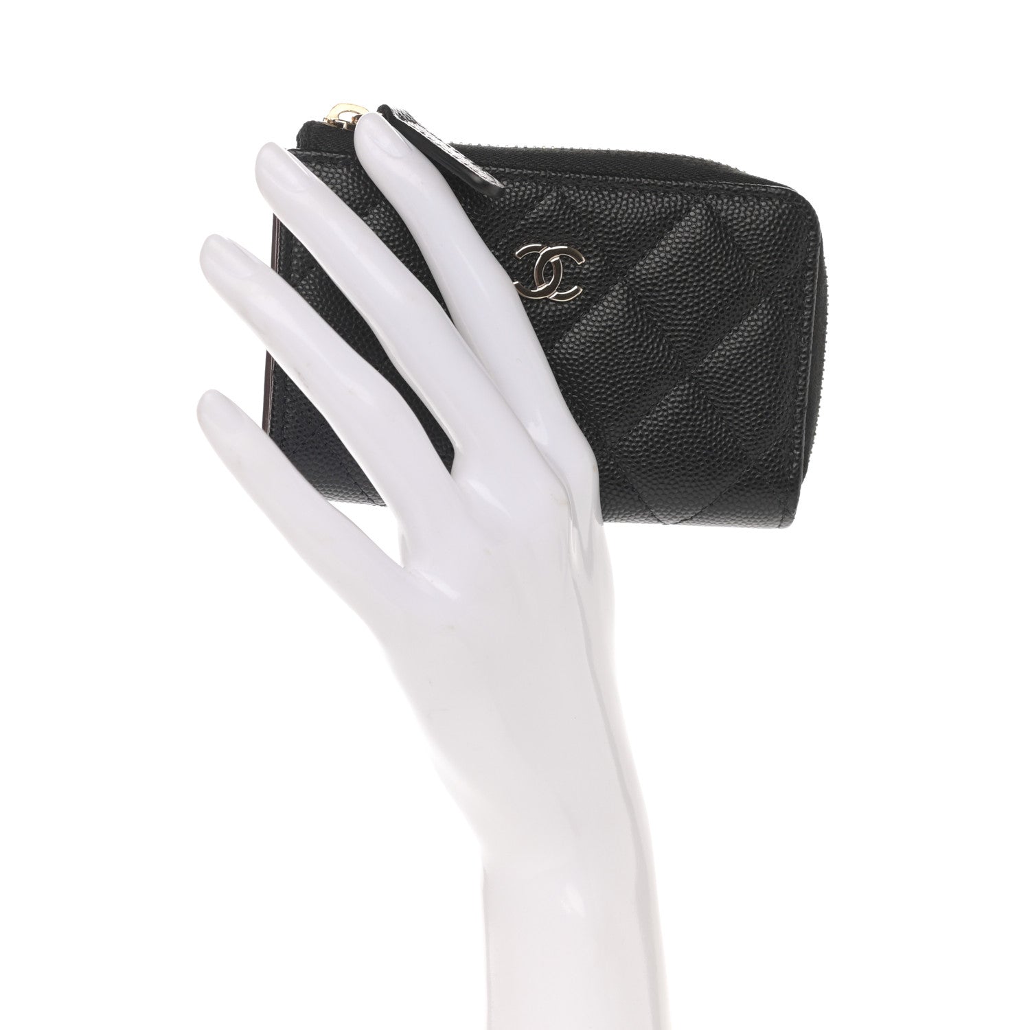 Chanel Caviar Quilted Zipped Key Holder Case Black 2 of 8