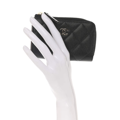 Chanel Caviar Quilted Zipped Key Holder Case Black 2 of 8