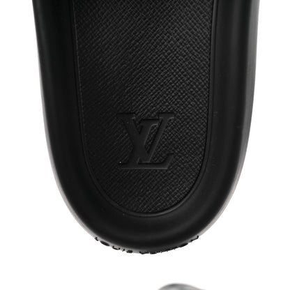 Louis Vuitton Rubber Embossed Monogram Mens Waterfront Mules 10 Black 8 of 10