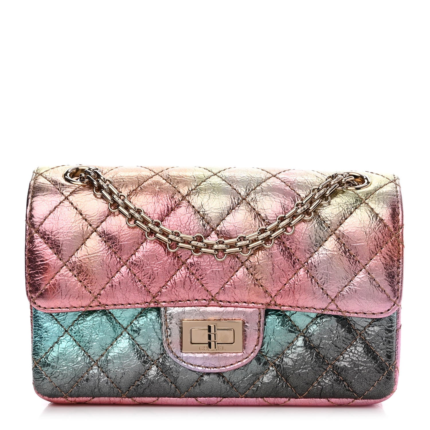 Chanel Metallic Goatskin Quilted Mini 2.55 Reissue Flap Multicolor 1 of 11