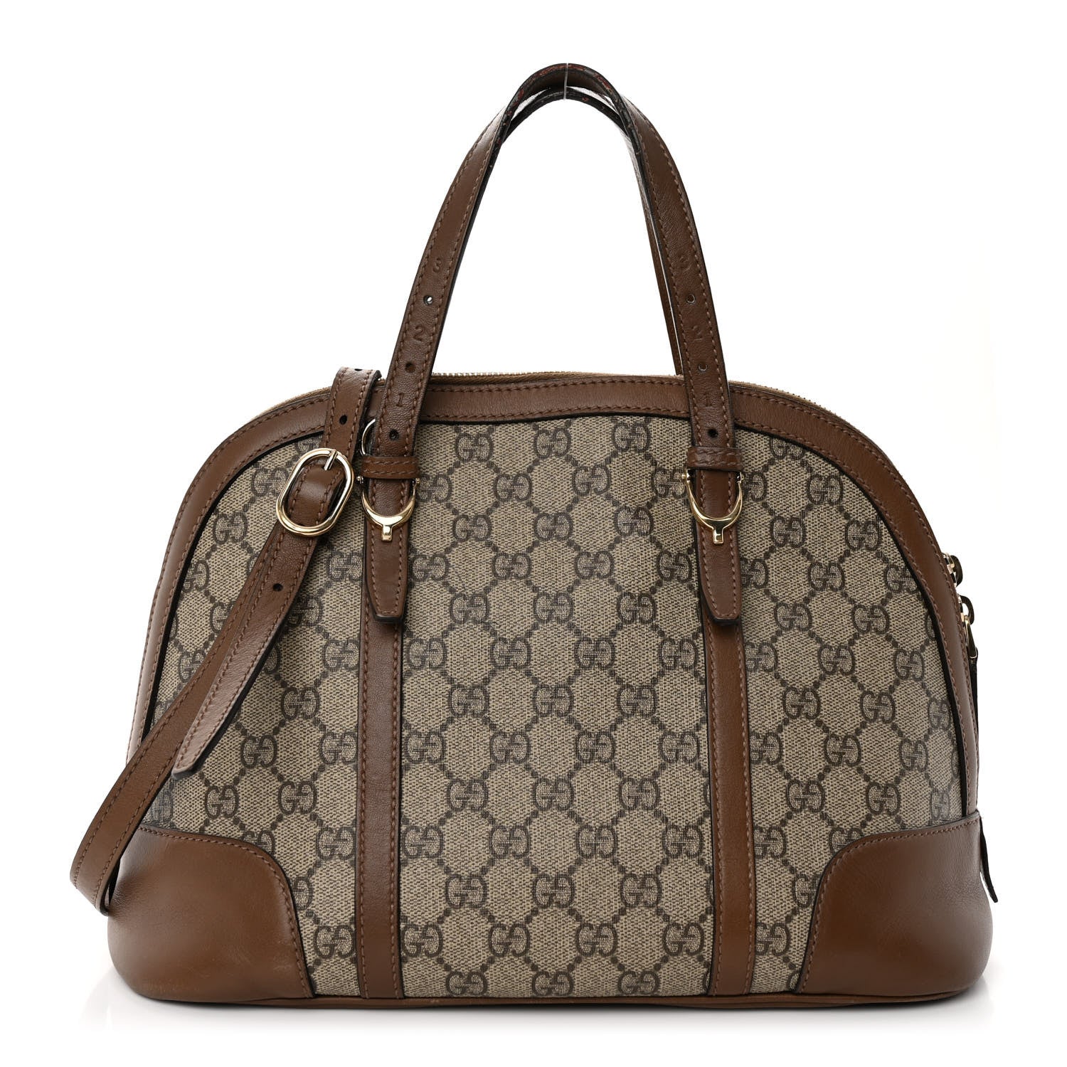 Gucci GG Supreme Monogram Margaux Calfskin Small Nice Top Handle Dome Bag Beige Ebony Acero 1 of 20