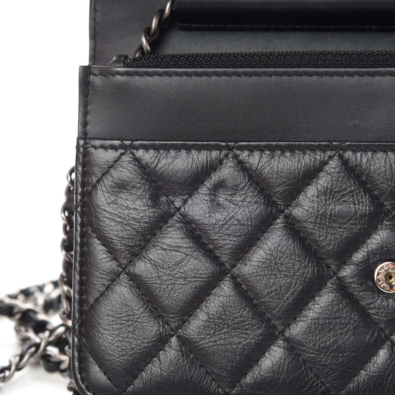 Chanel Aged Calfskin Lucky Charms Casino 2.55 Reissue Wallet on Chain WOC Black 13 of 15