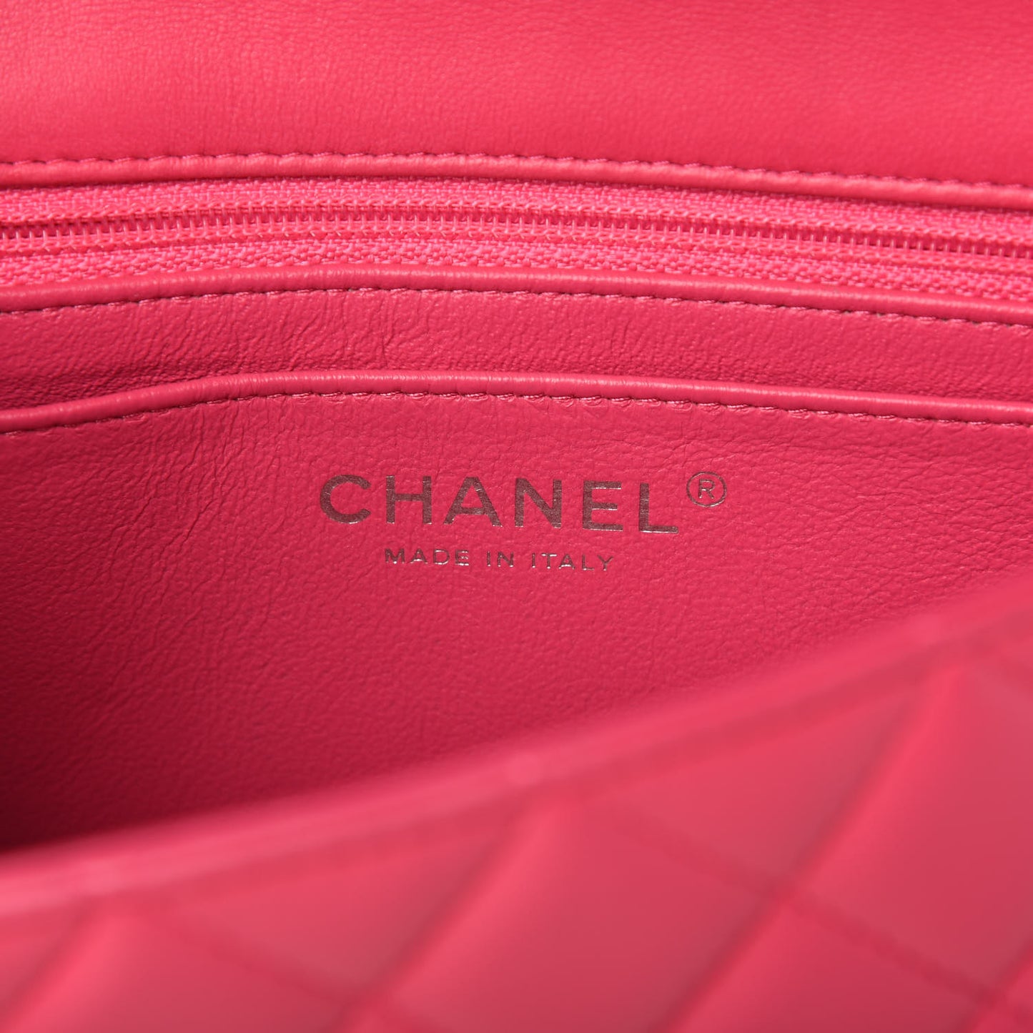 Lambskin Quilted Mini Rectangular Flap Dark Pink