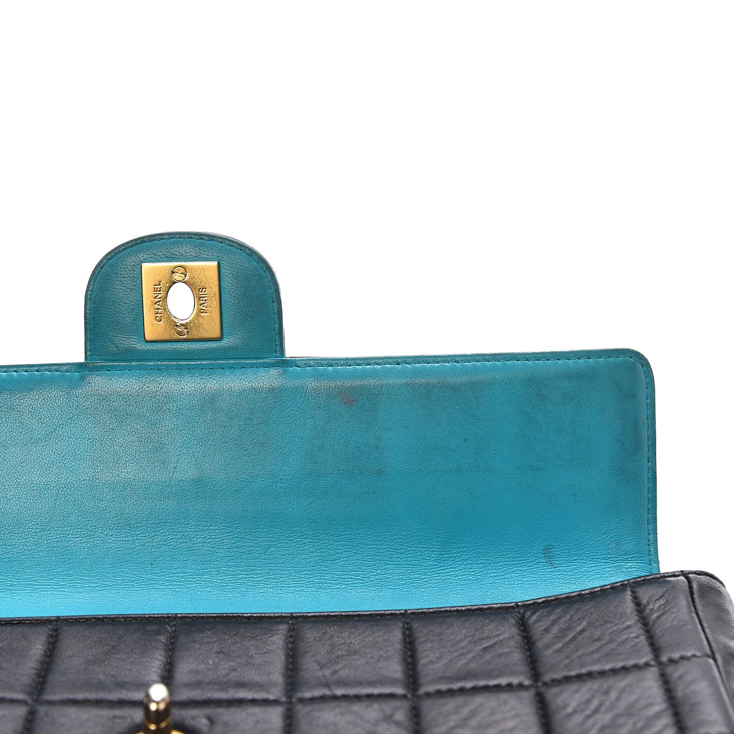 Chanel Lambskin Quilted East West Chocolate Bar Flap Navy 10 of 19