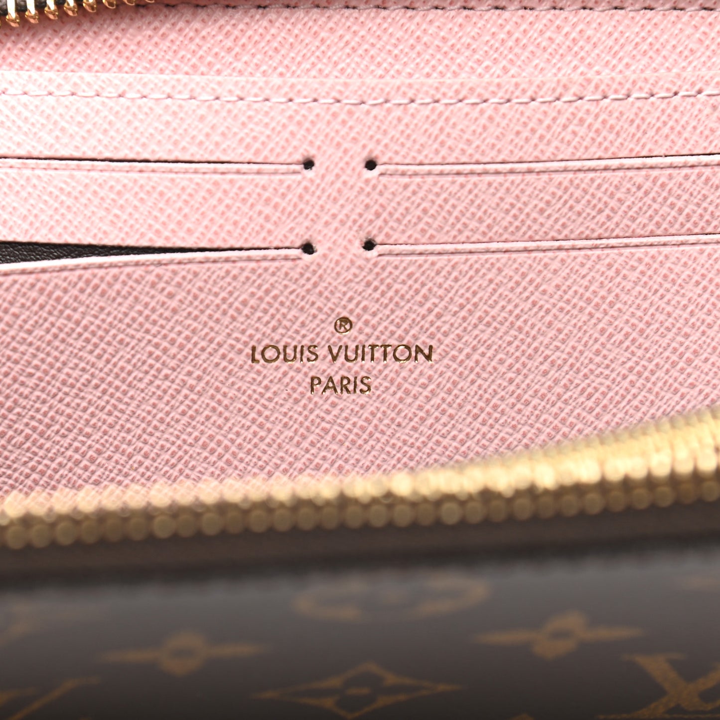 Monogram Clemence Wallet Rose Ballerine