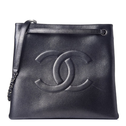 Chanel Calfskin CC Large North South Shopping Tote Black 1 of 8
