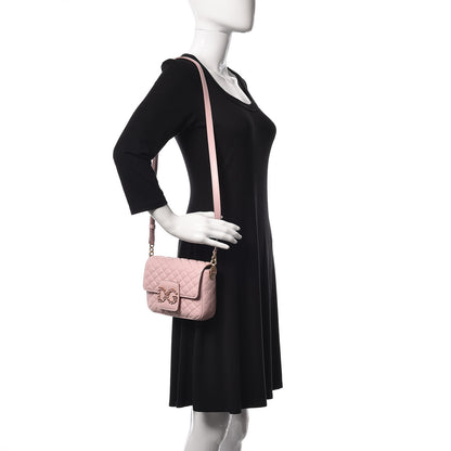 Dolce & Gabbana Lambskin Quilted Crystal Embellished Mini Millennial Shoulder Bag Rosa Carne 2 of 8