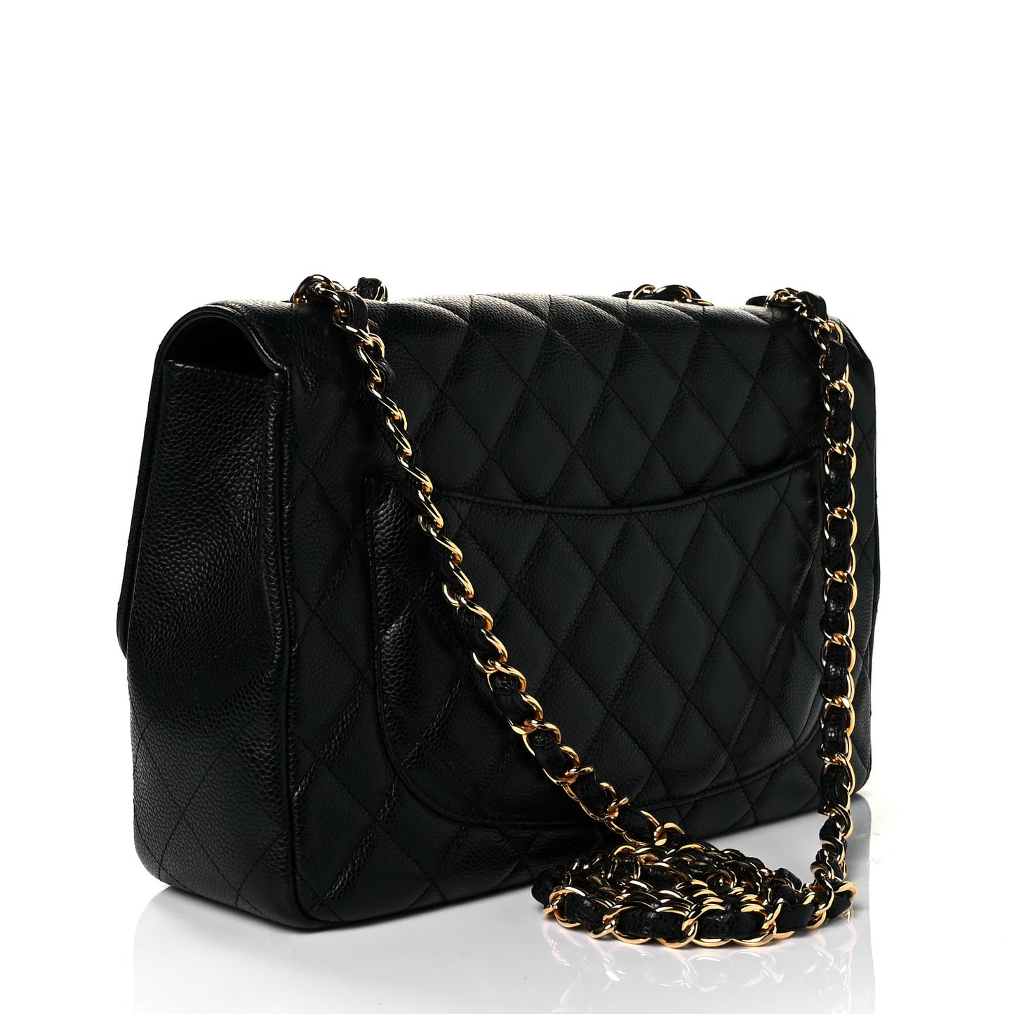 Caviar Quilted Jumbo Single Flap Black