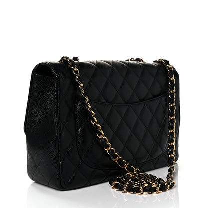 Chanel Caviar Quilted Jumbo Single Flap Black 3 of 10